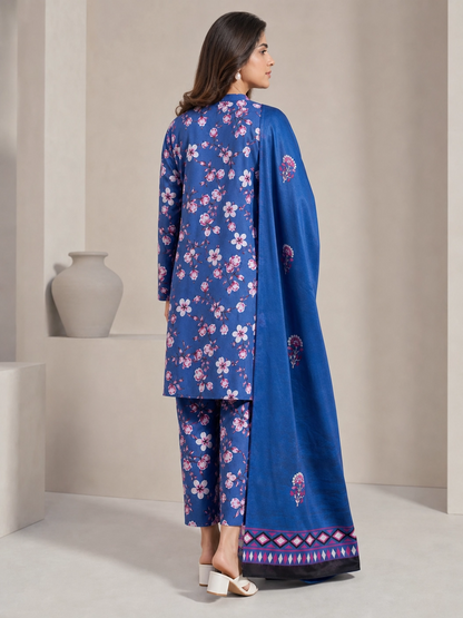 Ocean Blossom - Blue Floral Unstitched 3-Piece Suit