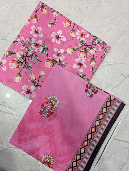 Blossom Serenity - Pink Floral Unstitched 3-Piece Suit