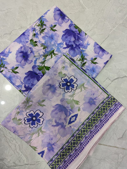 Lilac Serenity - Graceful Purple Floral Unstitched 3-Piece Ensemble